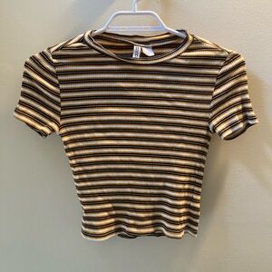 Striped Ribbed Crop Top